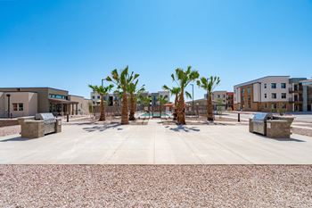 Courtyard with grill stations
